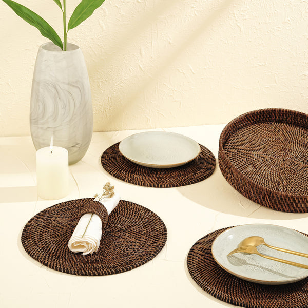 round rattan placemats uk